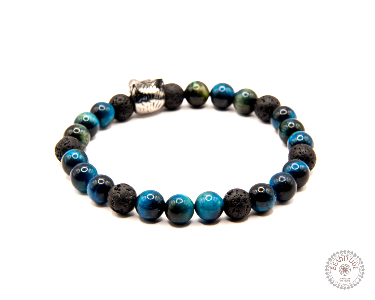 Blauwe Tijgeroog & Lava steen