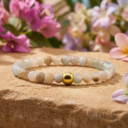 Handgemaakte BEBASIC agaat armband 6mm van Beaditude met natuurlijke agaat kralen