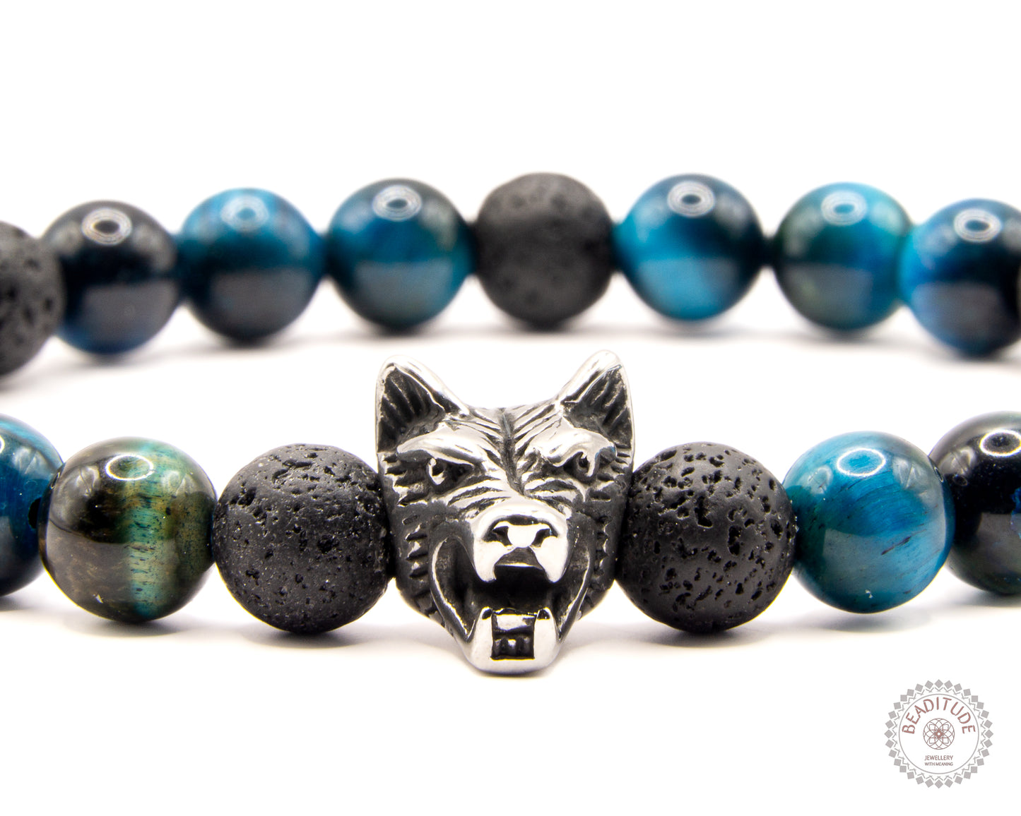 Blauwe Tijgeroog & Lava steen