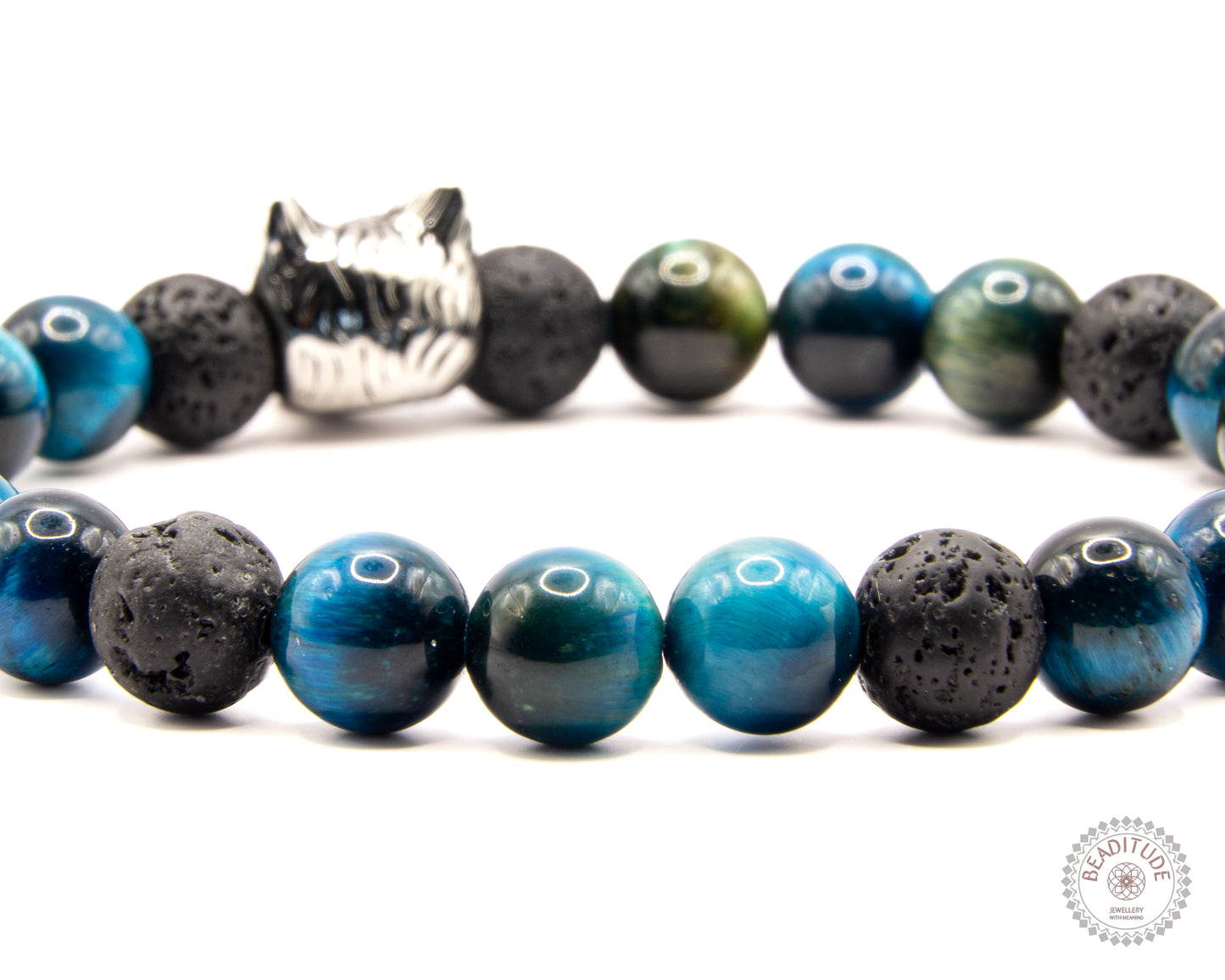 Blauwe Tijgeroog & Lava steen