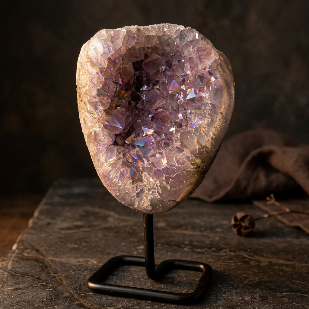 Angel Aura Amethist op standaard