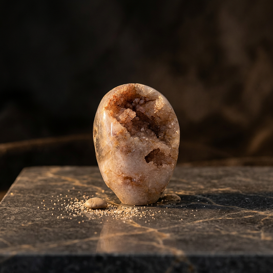 Roze amethist sculptuur van natuurlijke edelsteen